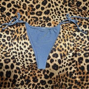 H&M Blue Glittery String Bikini Bottoms